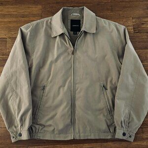 London Fog Men’s Medium Auburn Light Weight Front Zip Collared Golf Coat Tan